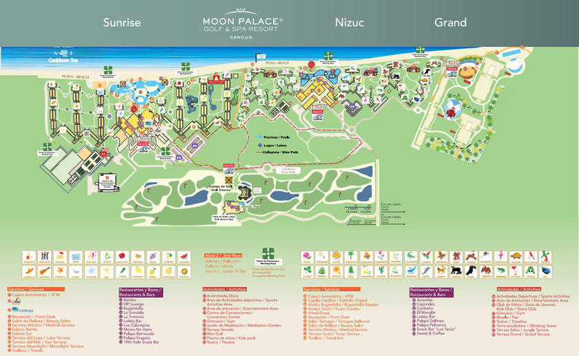 Map - Moon palace Cancun, Mexico